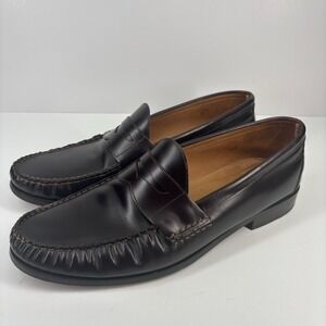 Jack Erwin Charlie Penny Loafer Men's US 12 Brown Leather Moccasin Made in Spain